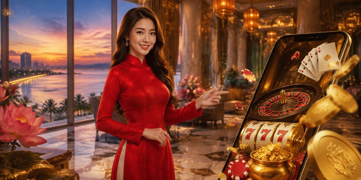 Người phụ nữ Việt Nam dùng điện thoại chơi mobile casino tại Đà Nẵng